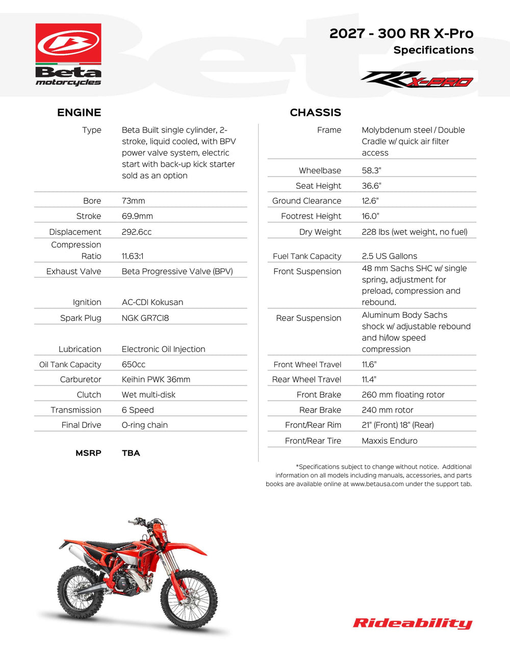 2027 Beta 300 XPro 2-Stroke